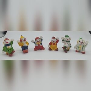 Vintage Mego Clown Around Ceramic Birthday Candle Holders Set Of 6